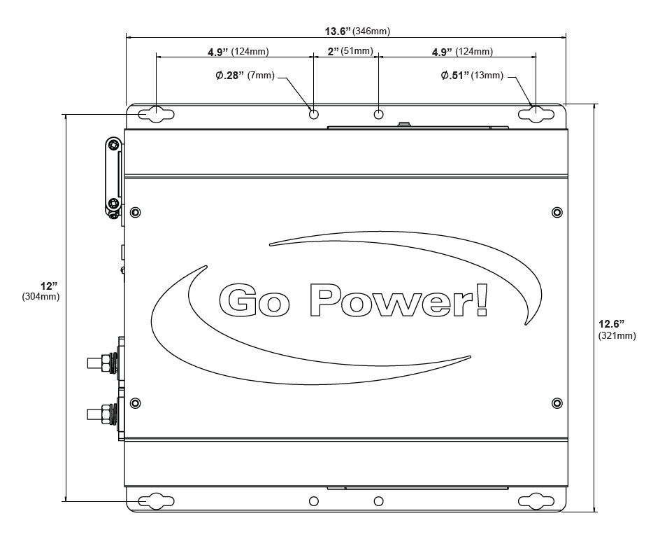 IC Series Inverter/Charger UNIT DIMENSIONS Go Power! powered by
